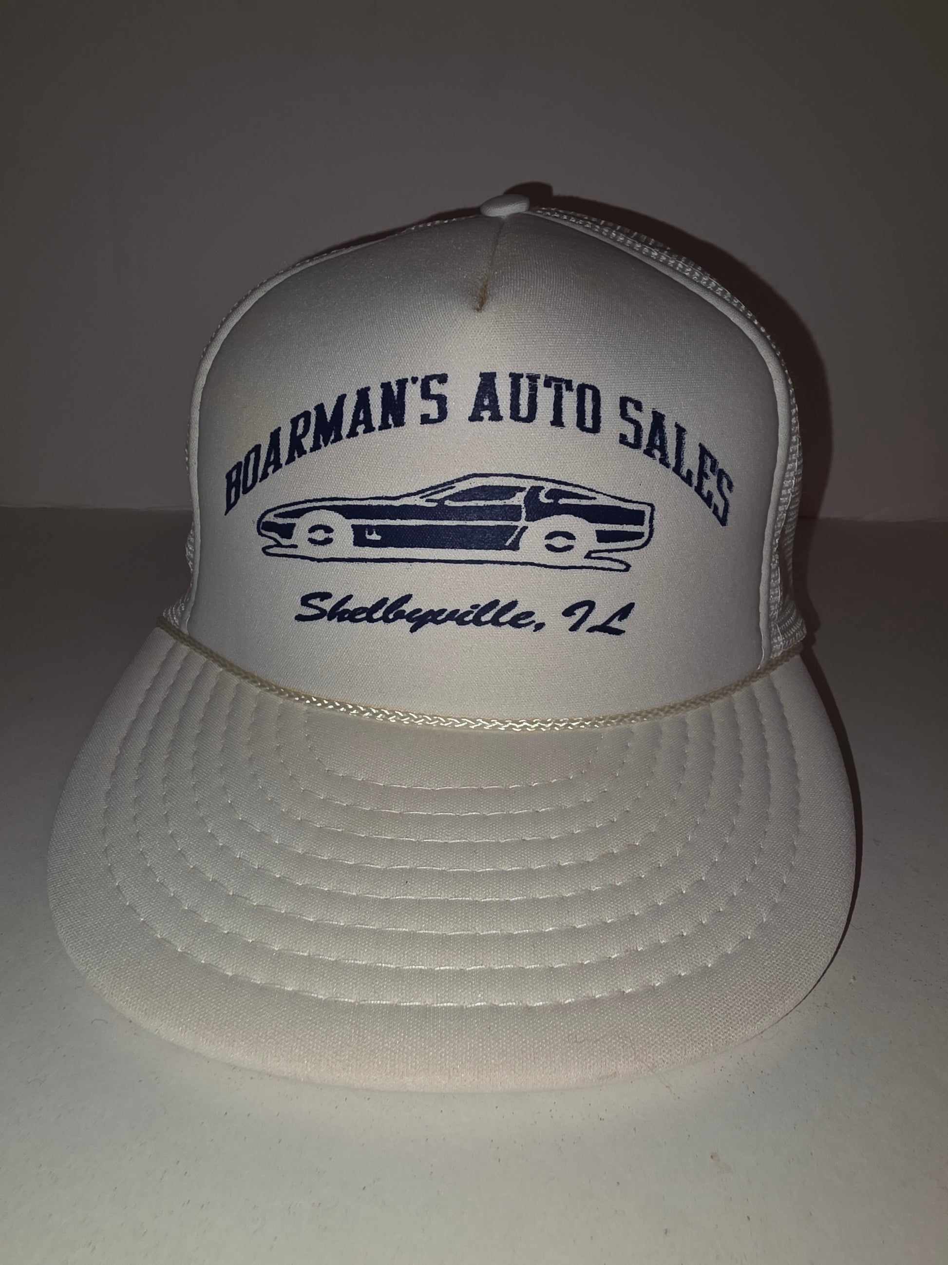 Vintage Boarman's Auto Sales Foam Rope Trucker Snapback Hat (Company)
